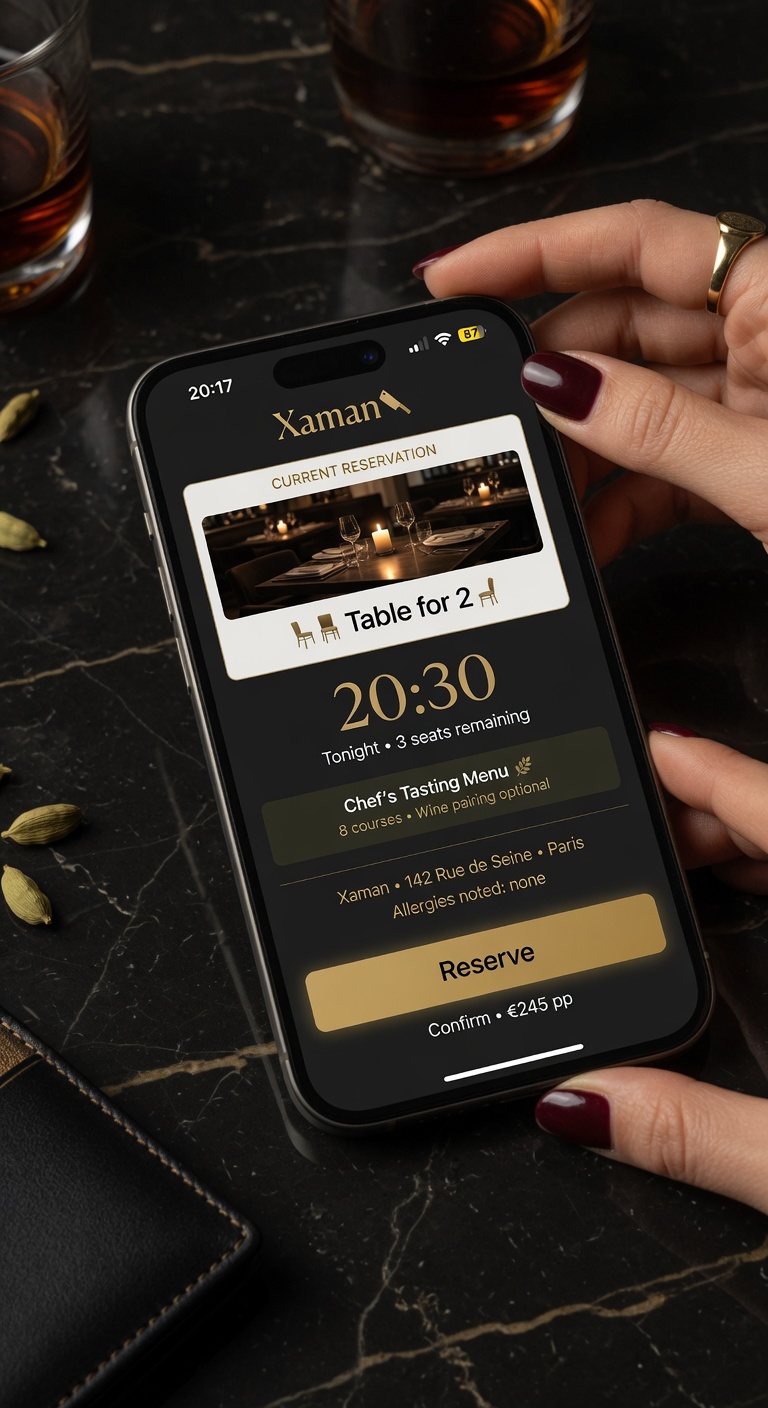Xaman reservation app on smartphone